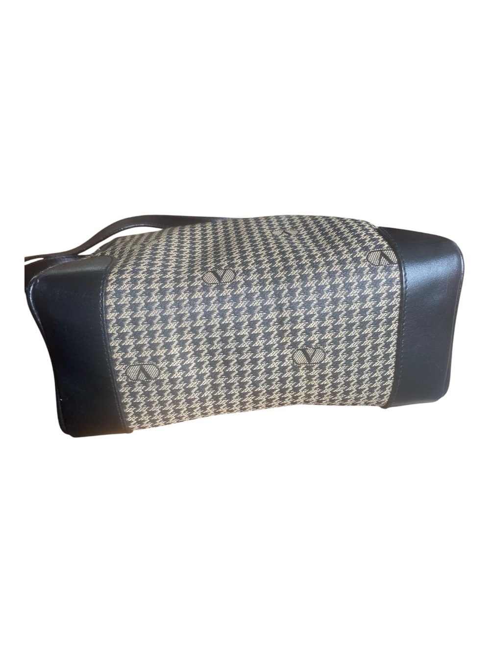 Valentino Garavani Houndstooth Canvas & Leather Crossbody Vintage Bag - Picture 3 of 10